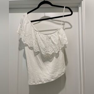 White one shoulder top
